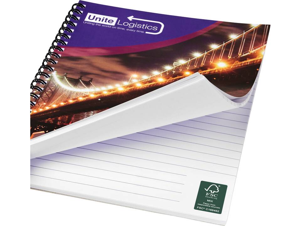 Desk-Mate® A4 spiral notebook with printed back cover 14