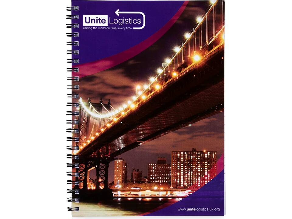 Desk-Mate® A4 spiral notebook with printed back cover 16