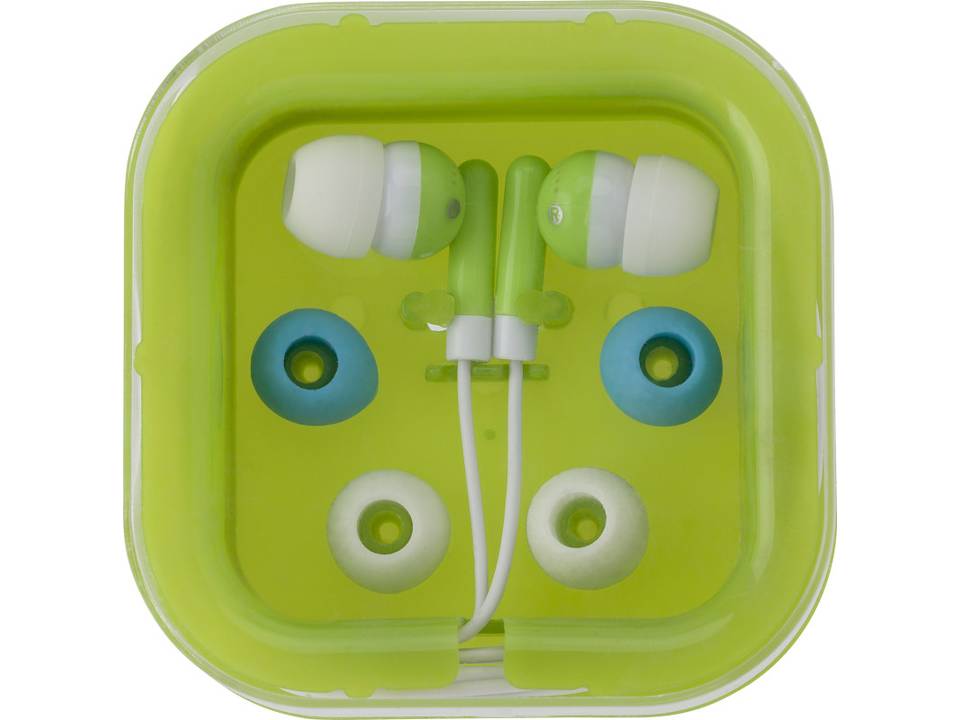 Earphones with two spare sets of buds 7