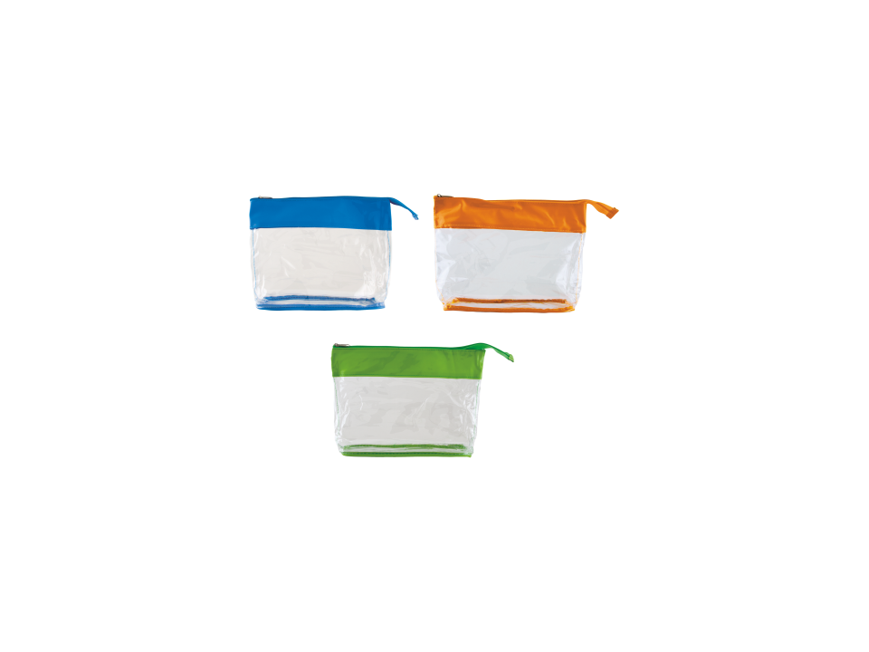 Toiletry bag transparant with coloured band 4