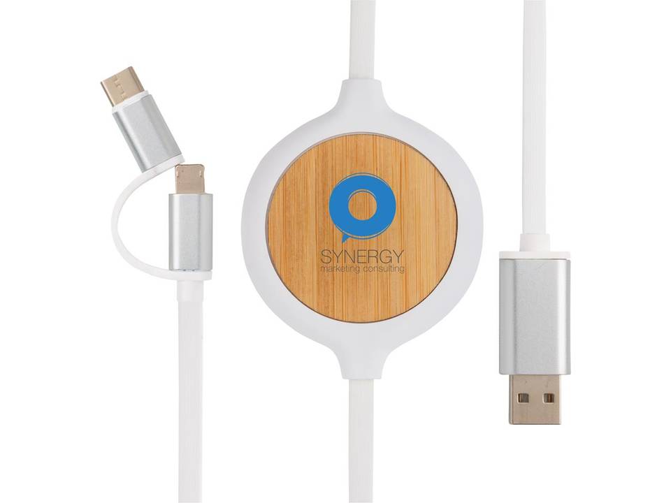 3-in-1 cable with 5W bamboo wireless charger 4