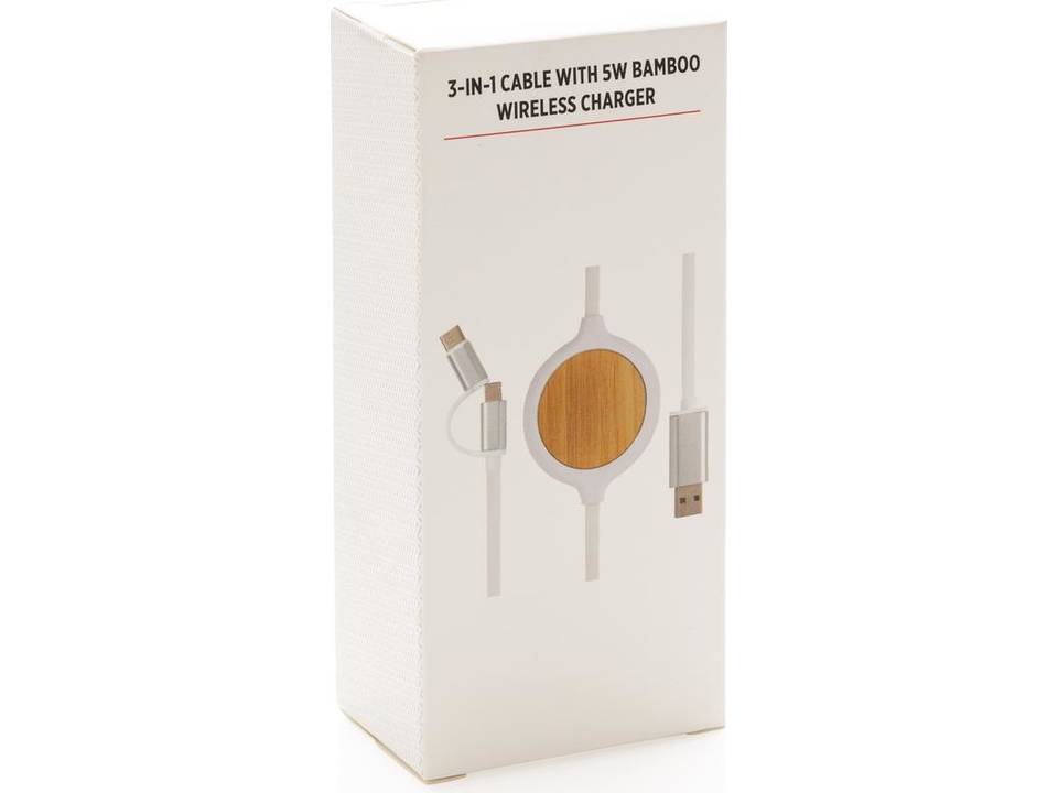 3-in-1 cable with 5W bamboo wireless charger 6