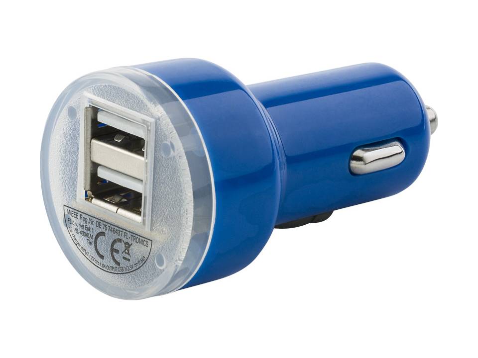 Car power adapter with two USB ports