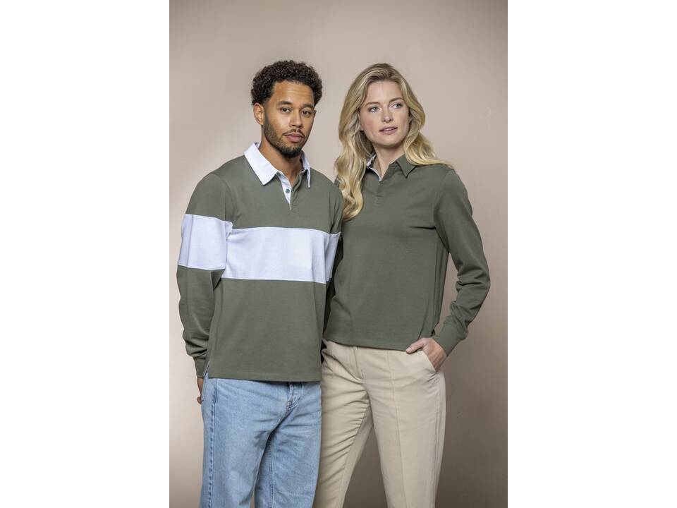 Clyde unisex GOTS organic rugby polo sweatshirt 22