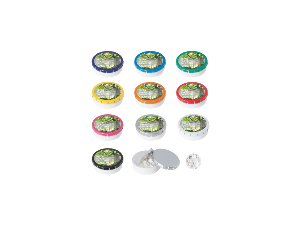 Super round Click container with Sugarfree mints 12