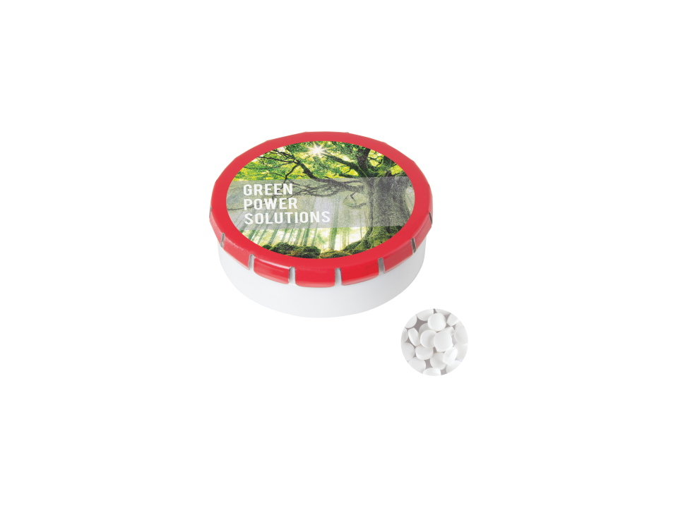 Super round Click container with Sugarfree mints 1