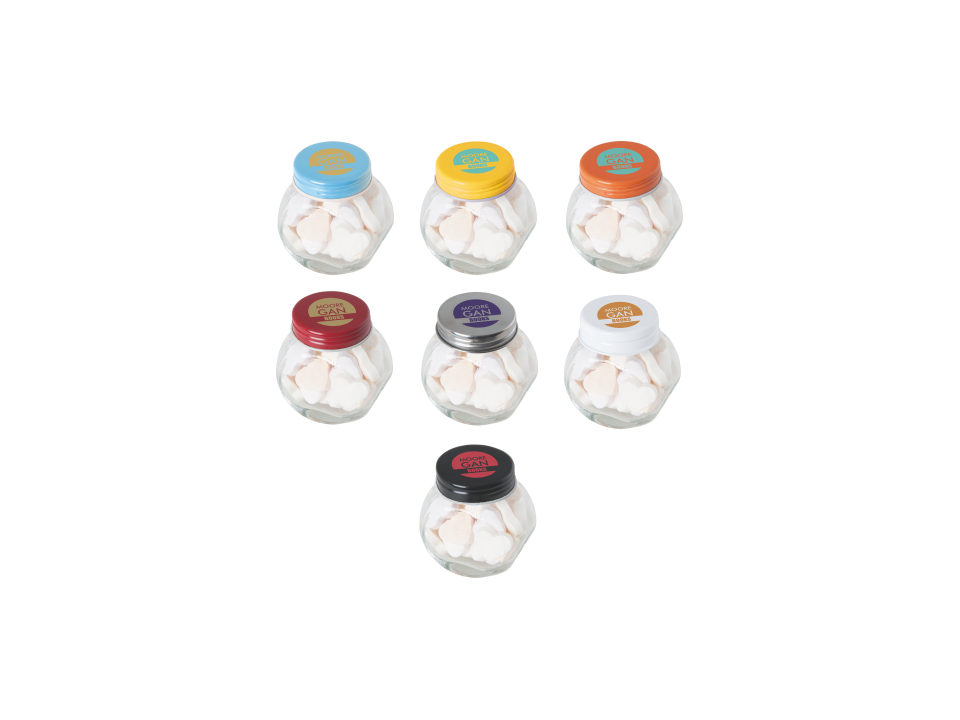 Mini candy jar filled with heart shaped sweets 8