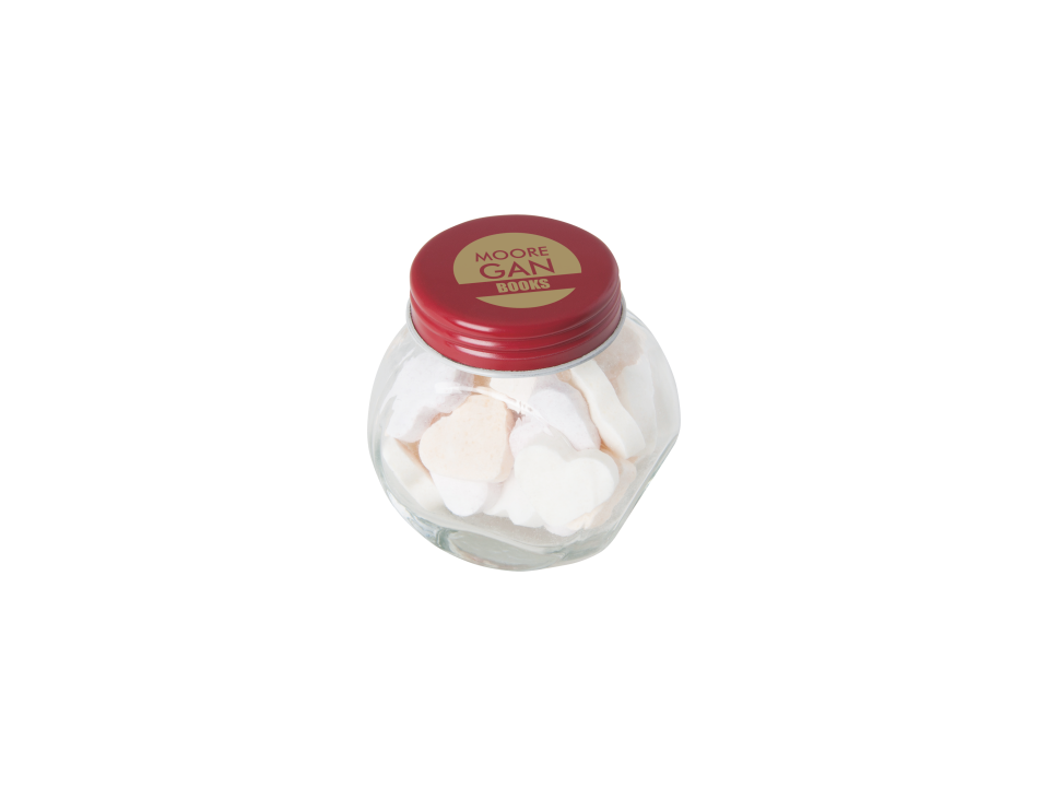Mini candy jar filled with heart shaped sweets 7