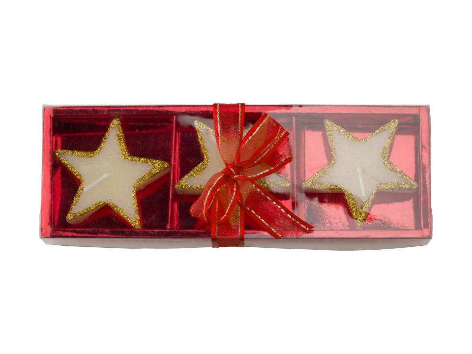 Three star-shaped candles 2
