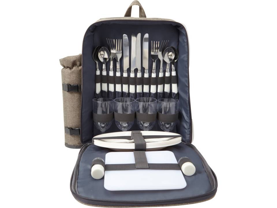 Picnic rucksack with extra bottle holder 1