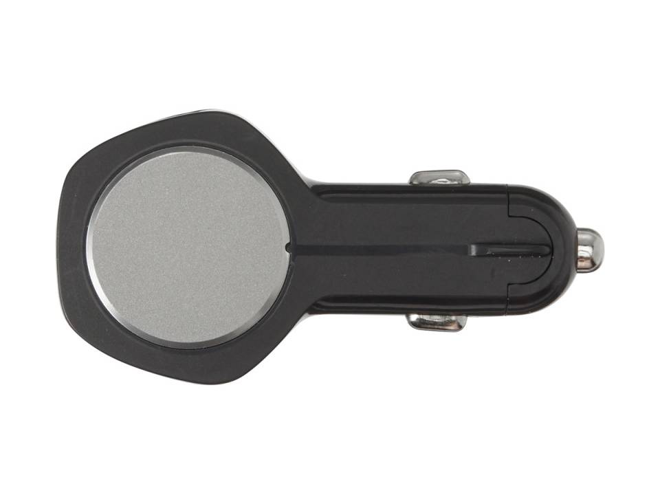 Plastic and aluminium car power adapter with smash-and-grab raider 1