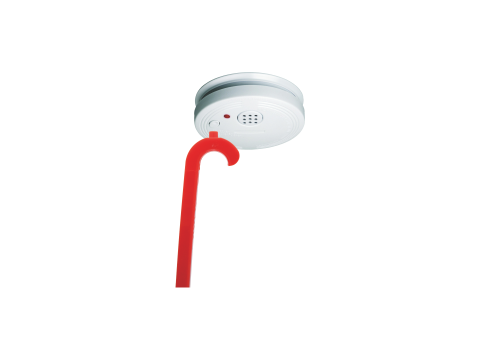 Shoe horn with smoke detector tester 9