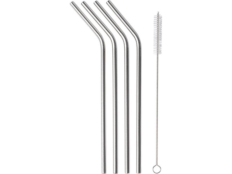 Four stainless steel straws 1