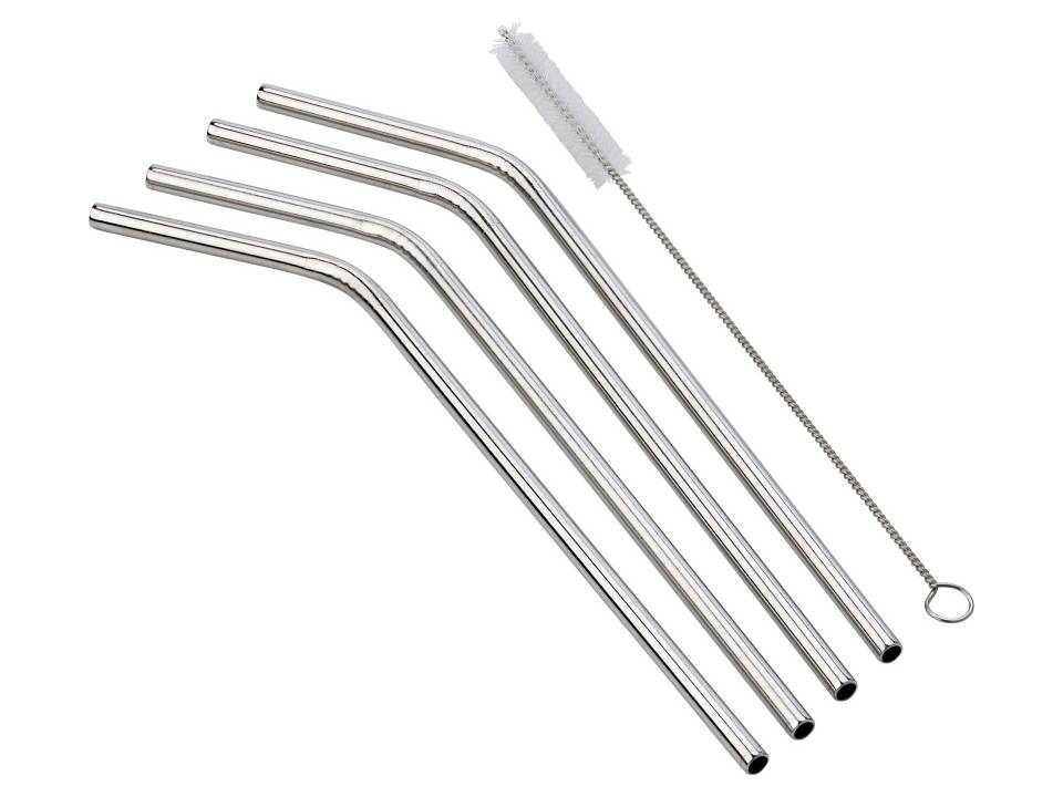 Four stainless steel straws 2