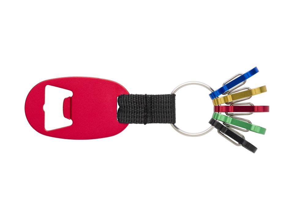 Aluminium key holder with bottle opener and carabiners 3