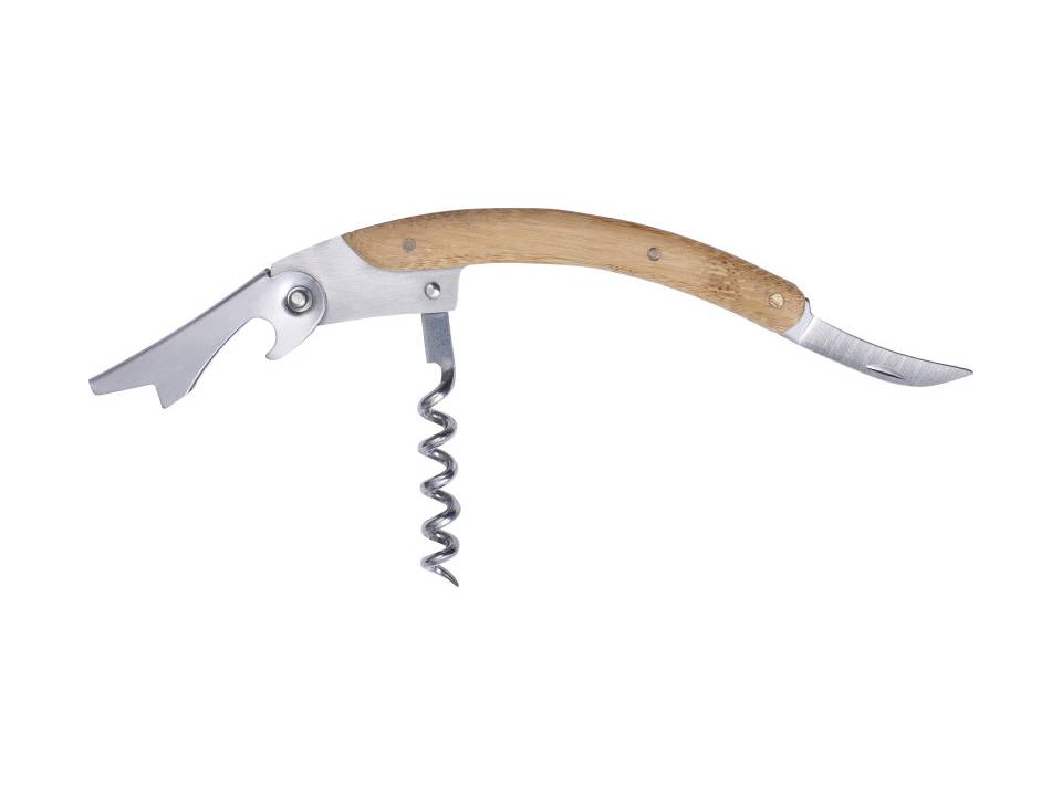 Stainless steel and bamboo wine set 3