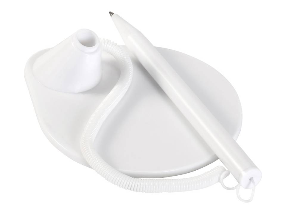 Pen in holder with coiled cord 2