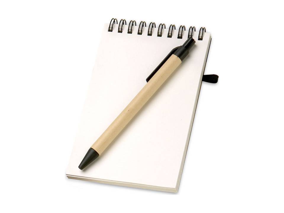 Recycled paper notebook and pen 18
