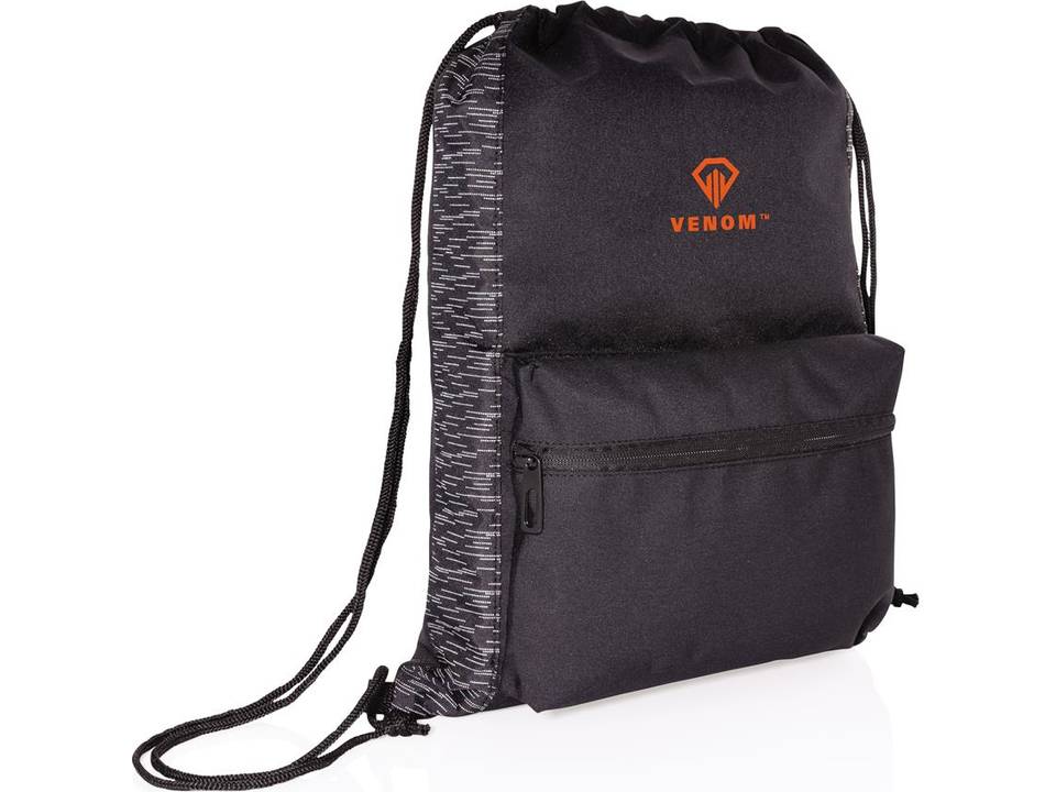 AWARE™ RPET Reflective drawstring backpack 5