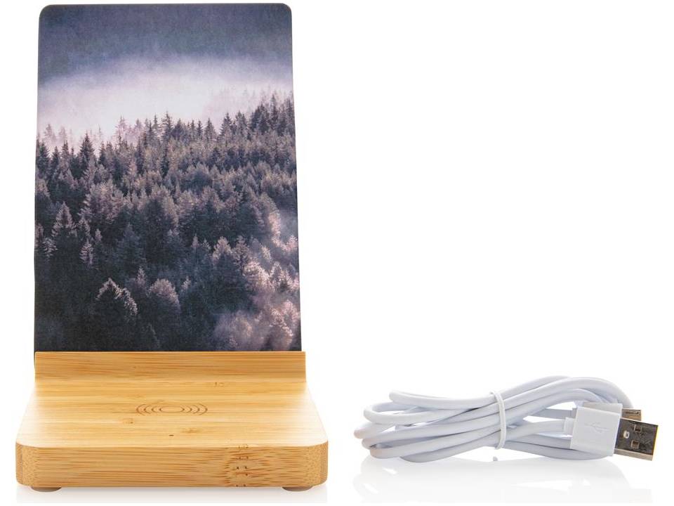 Bamboo 5W wireless charger with photo frame 3