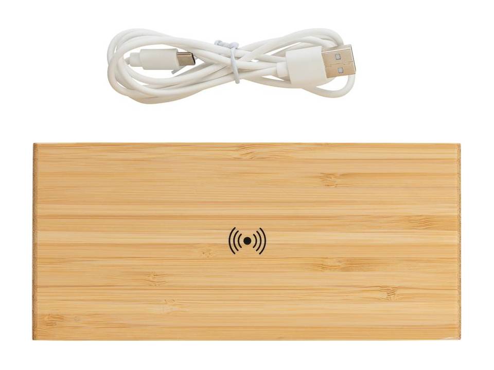 Bamboo alarm clock with 5W wireless charger 3