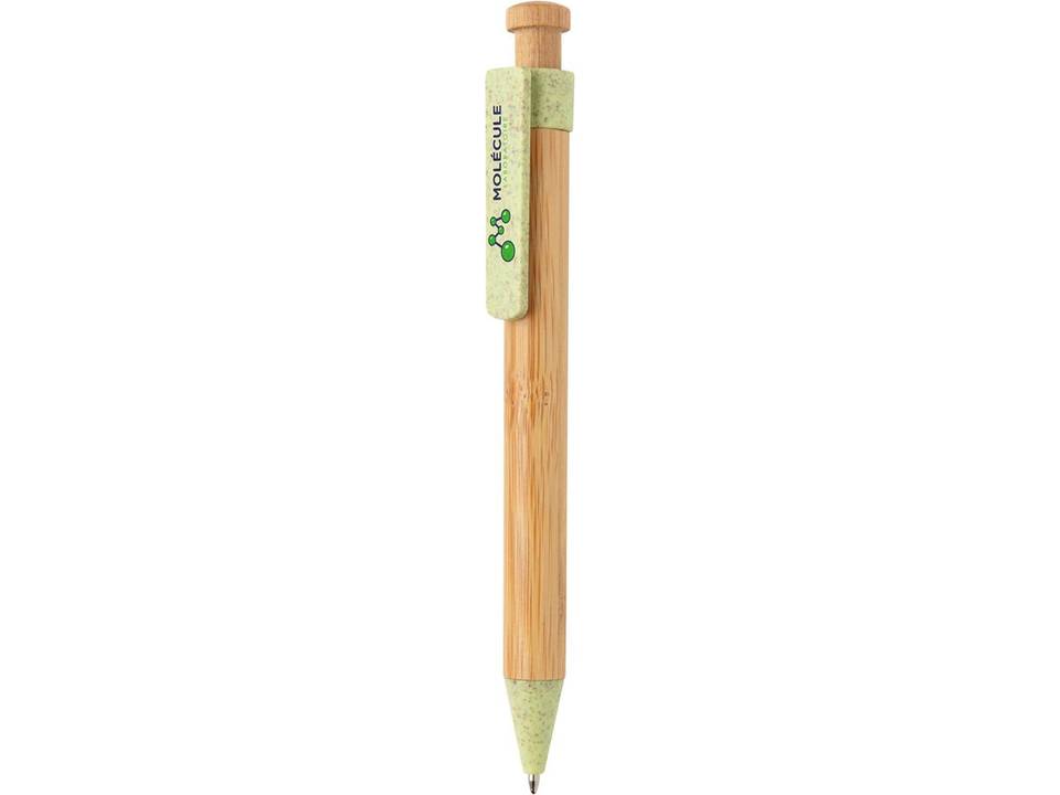 Bamboo pen with wheatstraw clip 4