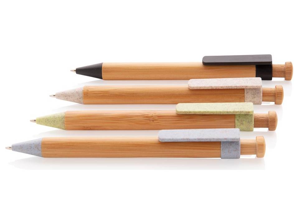 Bamboo pen with wheatstraw clip 14