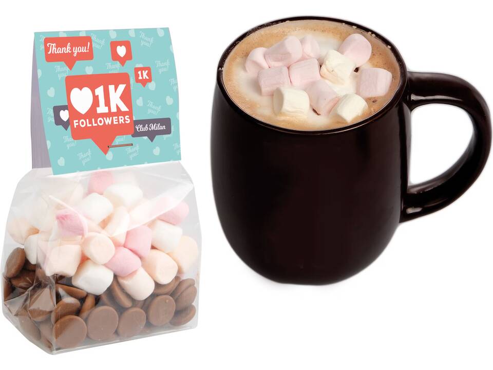 Blokzakje met kopkaartje – Warme chocolademelkmix