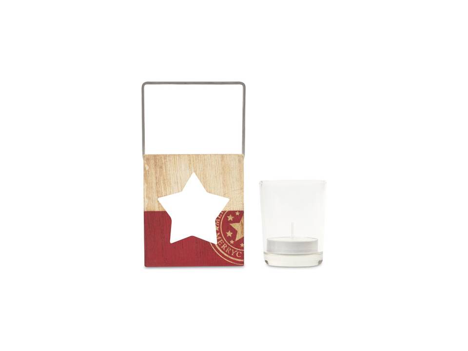 Wooden decoration with tea light holder 1