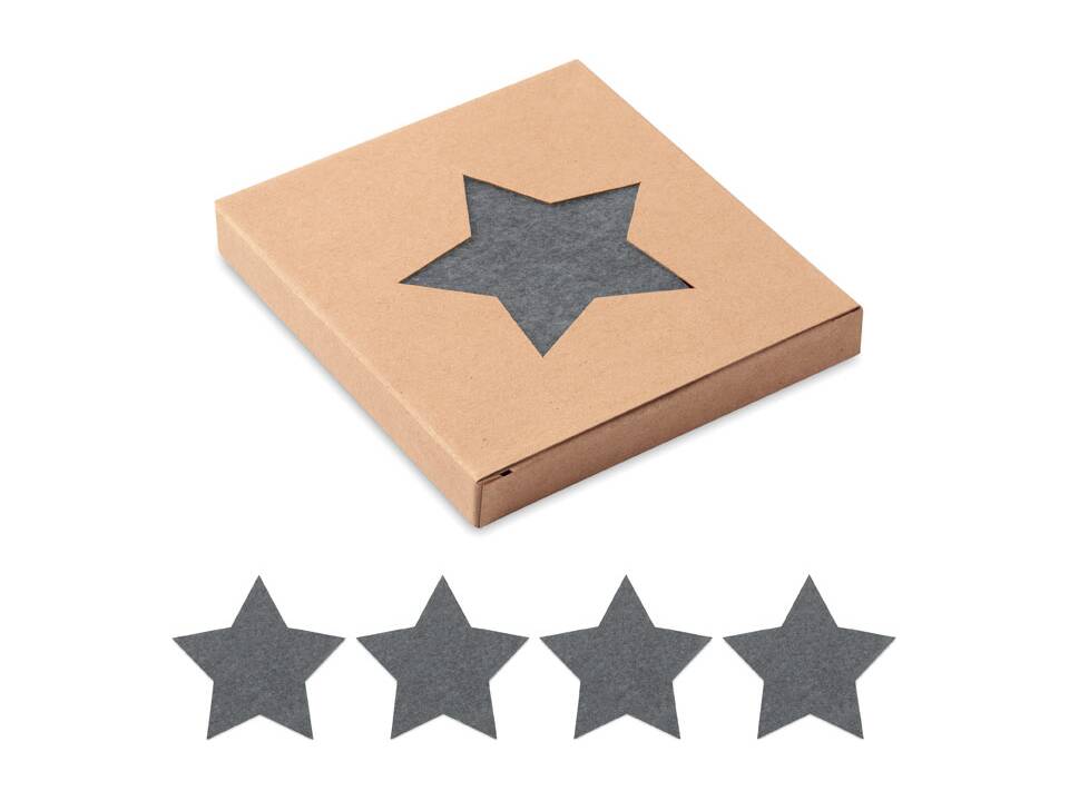RPET 4 felt coaster set 6