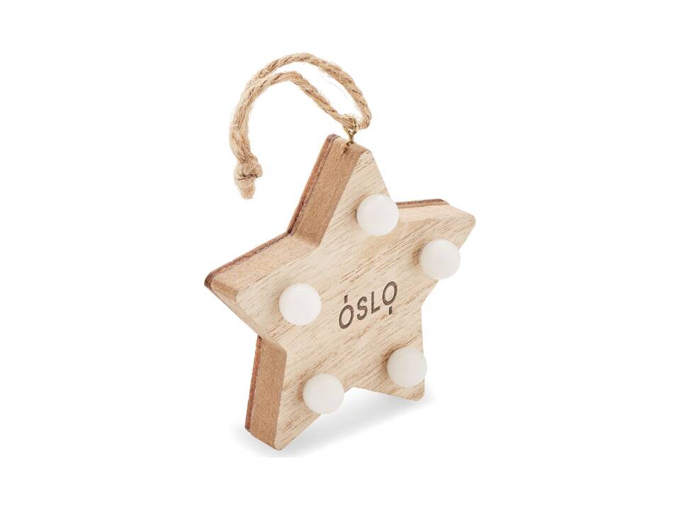 Wooden weed star with lights 2