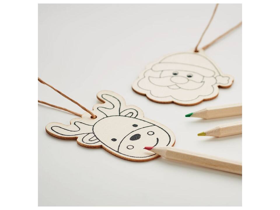 Drawing wooden ornaments set 1