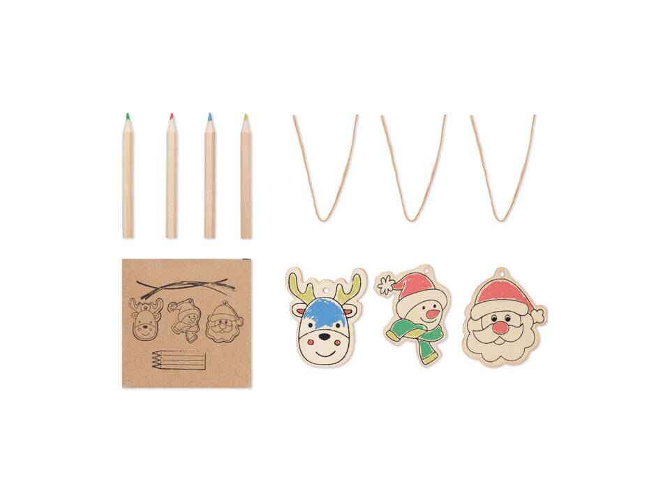 Drawing wooden ornaments set 2