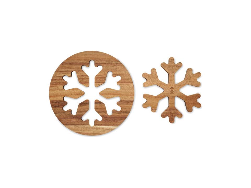 Acacia wooden pot holders set 4
