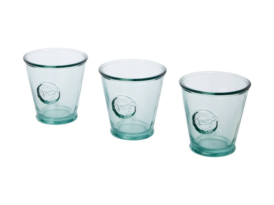 Driedelige waterglazen set van gerecycled glas - 250 ml