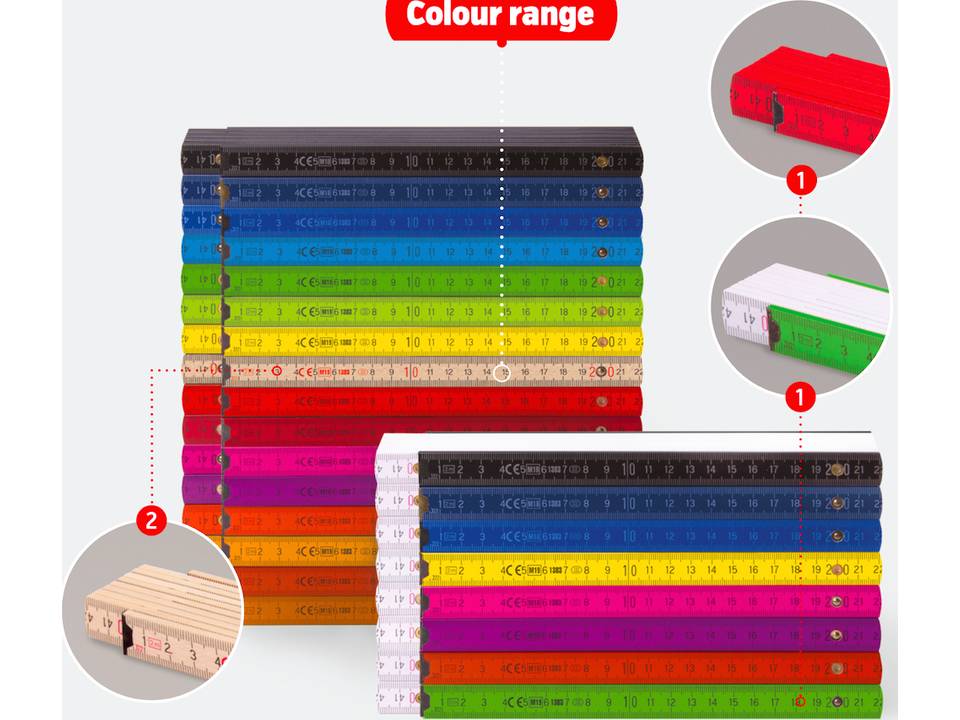 Coloured rulers - 2 meters 32