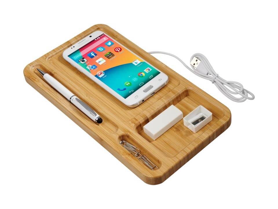 Frame wireless charging desk organizer