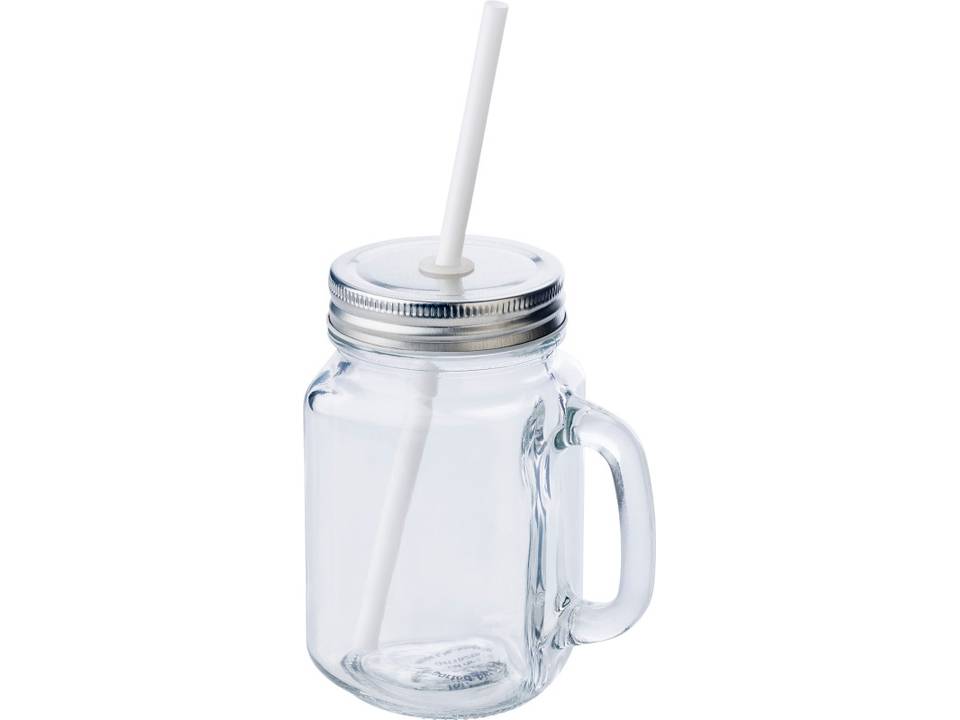 Glas met rietje - 480 ml