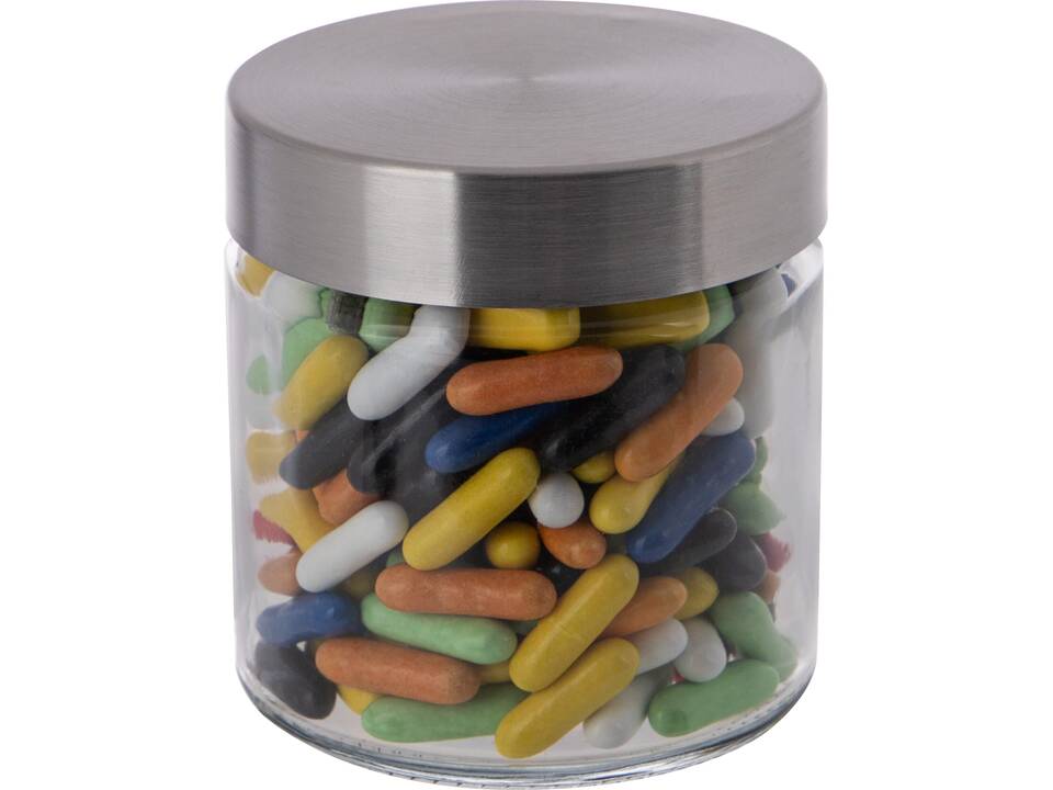 Glass jar stainless steel lid 0,35l with Liquorice sticks 1