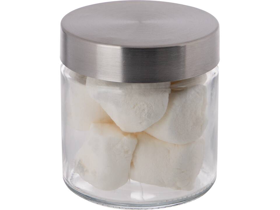 Glass jar stainless steel lid 0,35l with Marshmallows 1