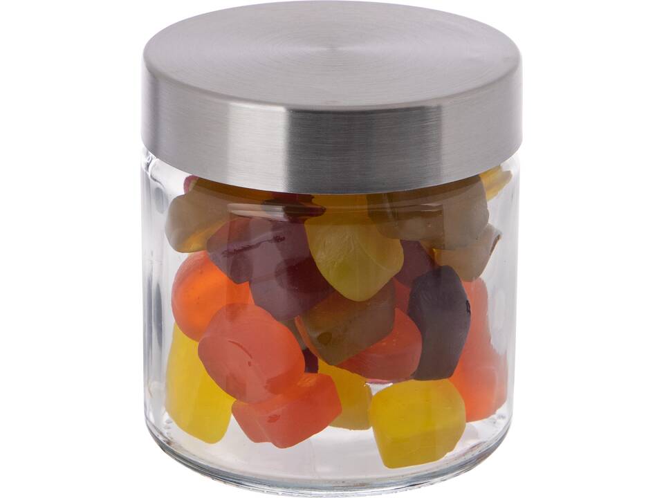 Glass jar stainless steel lid 0,35l with winegums 1