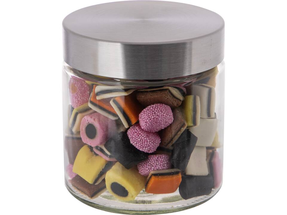 Glass jar stainless steel lid 0,9l with Allsorts Liquorice 1