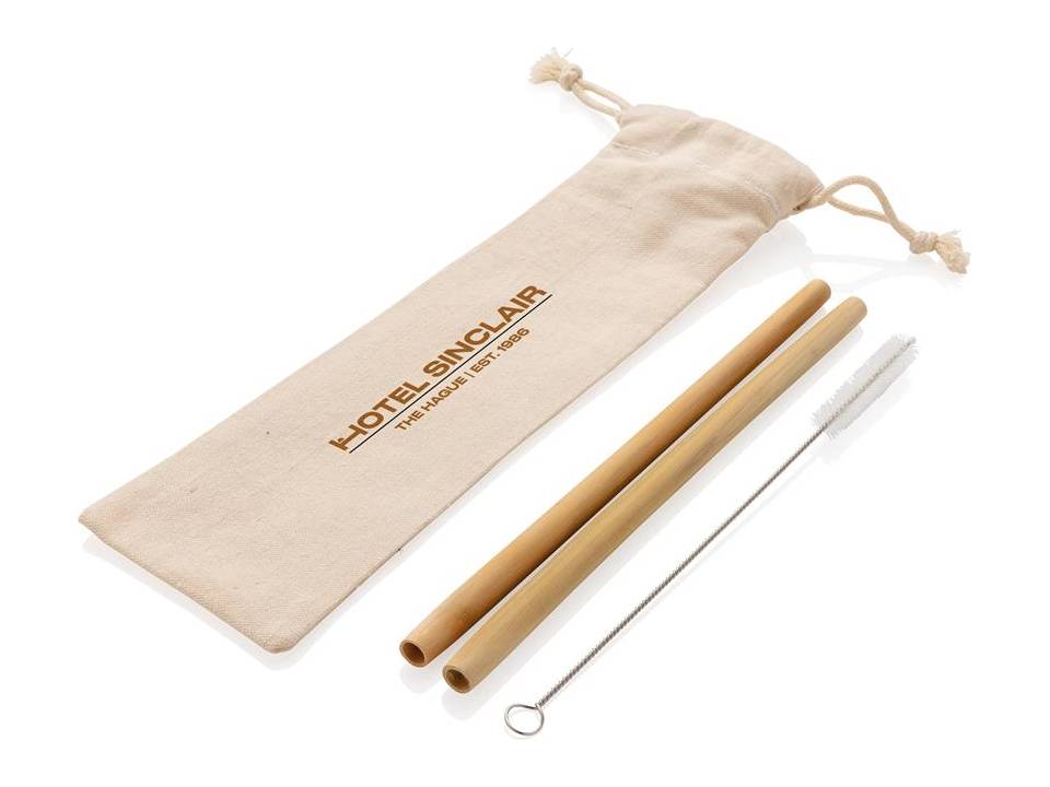 Reusable ECO bamboo drinking straw set 2 pcs 2