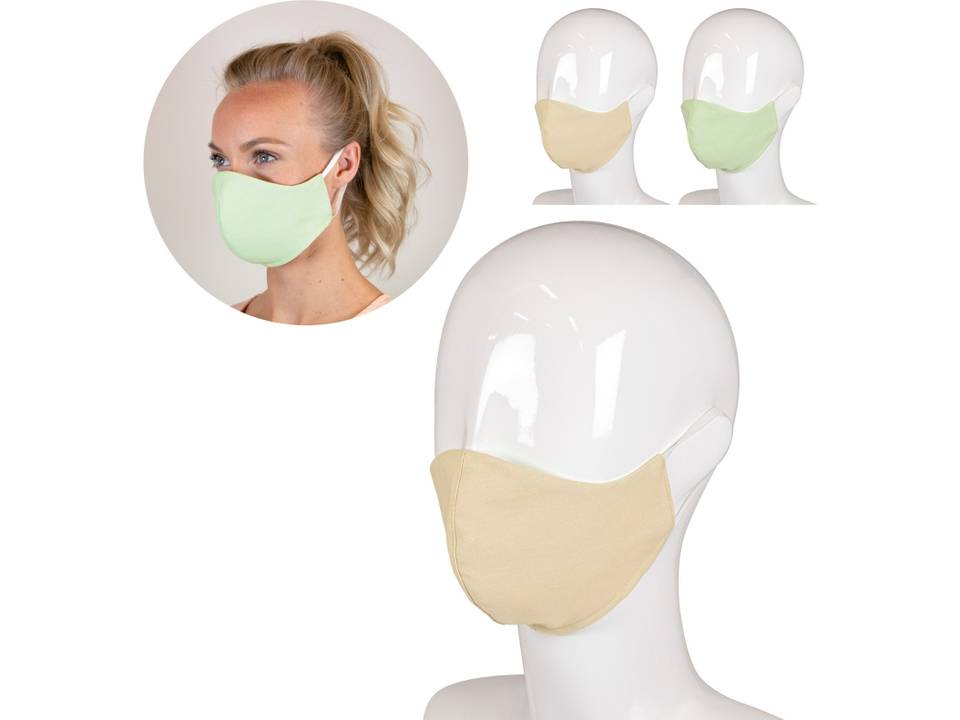 Re-usable face mask med cotton 3-layer Made in Europe