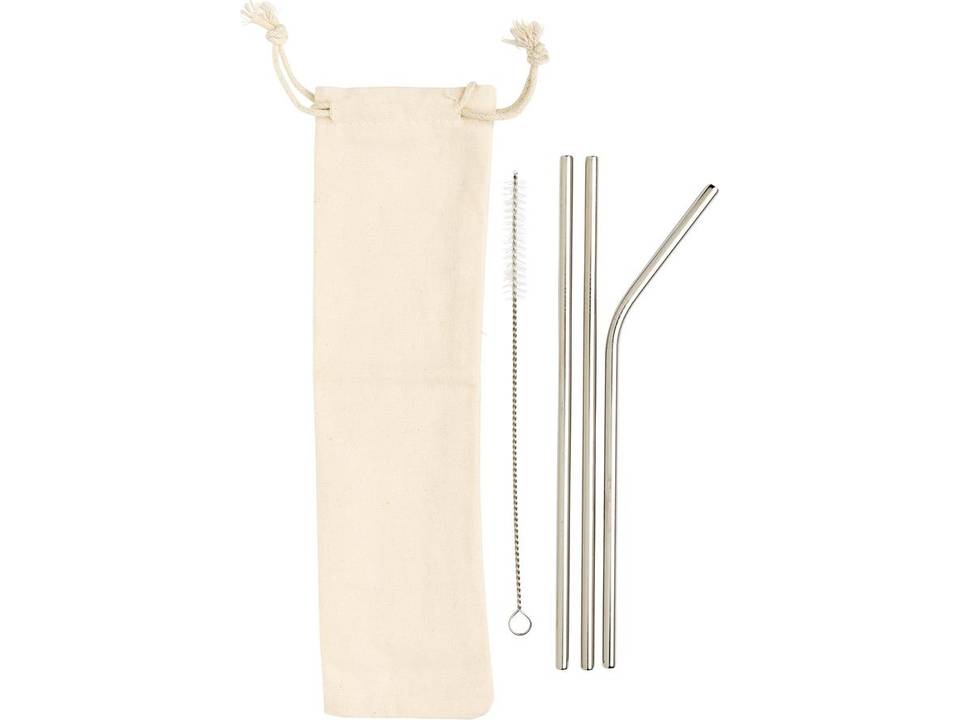 Reusable stainless steel 3 pcs straw set 2