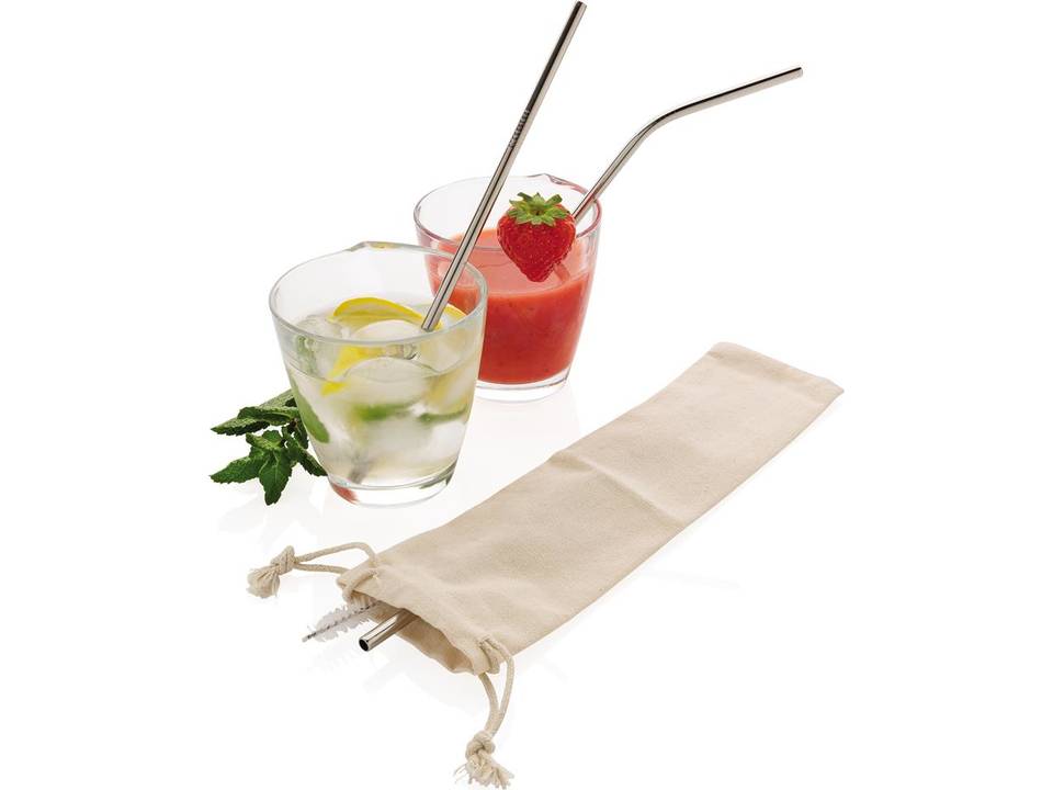 Reusable stainless steel 3 pcs straw set 3