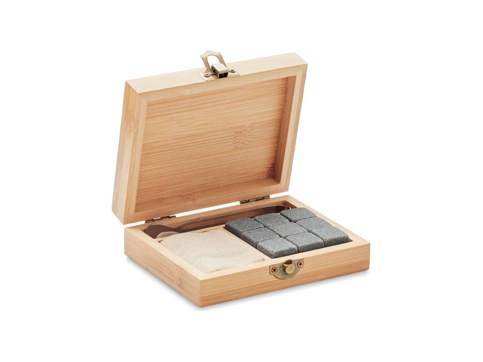 aluminium Leninisme Shuraba Reusable stone set in bamboo gift box - Pasco Gifts