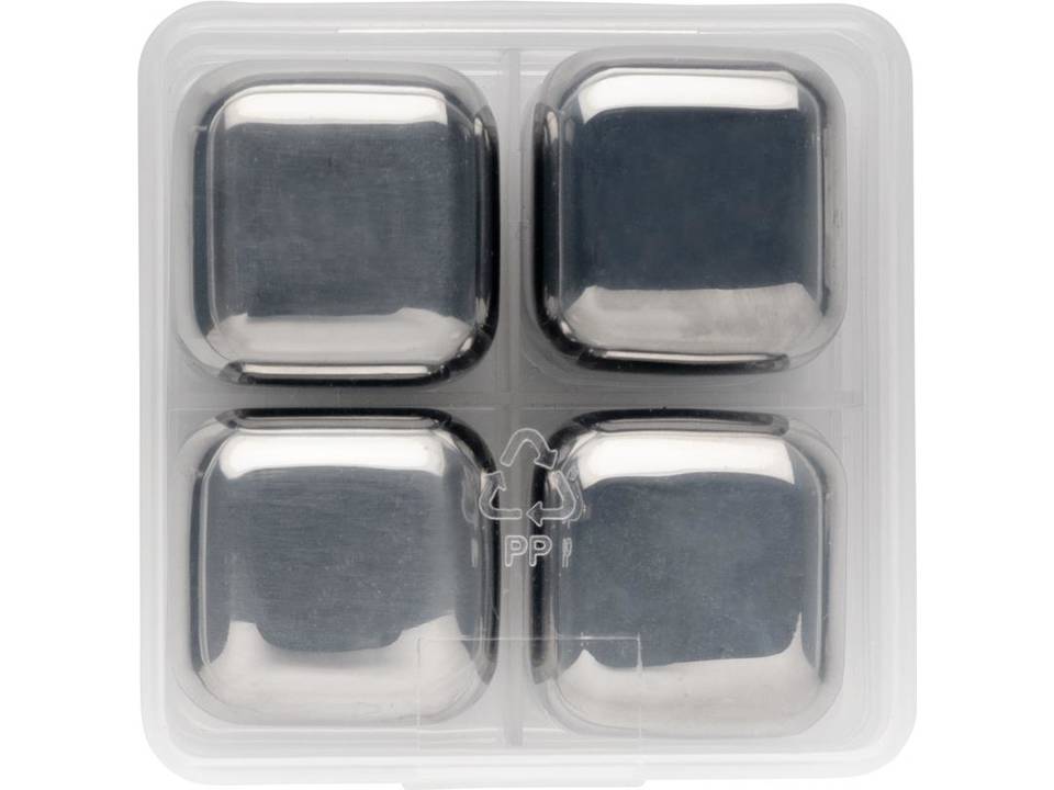 Re-usable stainless steel ice cubes 4pc 2