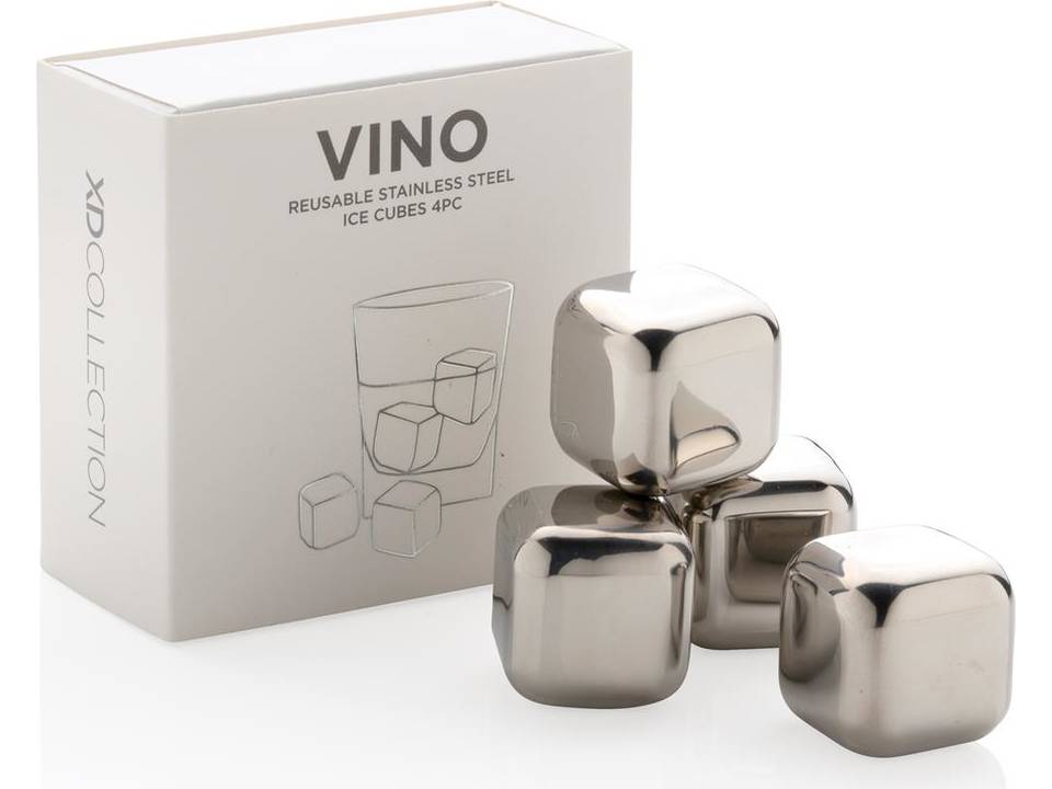 Re-usable stainless steel ice cubes 4pc 6