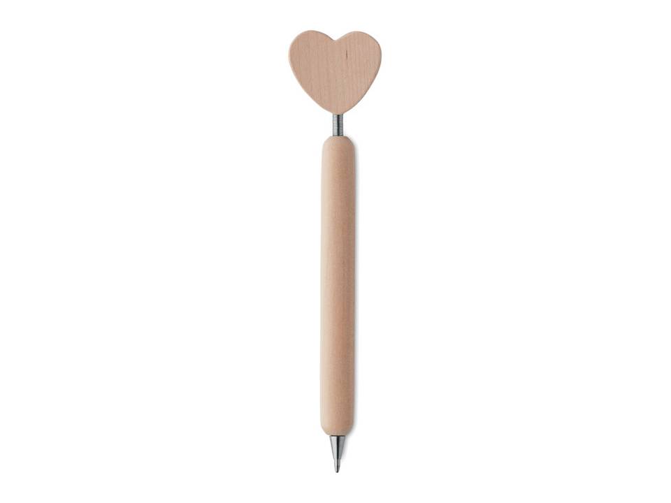 Houten hart pen